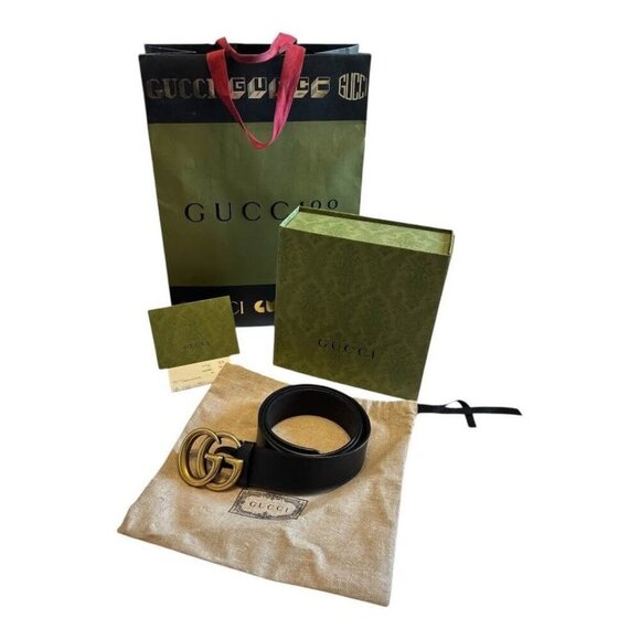 Gucci Accessories - Gucci Marmont Wide Belt Style 400593 APT00T 1000 size 95